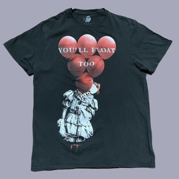 IT Other - IT Horror Movie Pennywise You'll Float Too Black Red T-Shirt Men's Size Medium